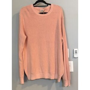 Faherty Brand Sunwashed‎ Crewneck Sweater Coral Dawn Organic Cotton Size XXL New
